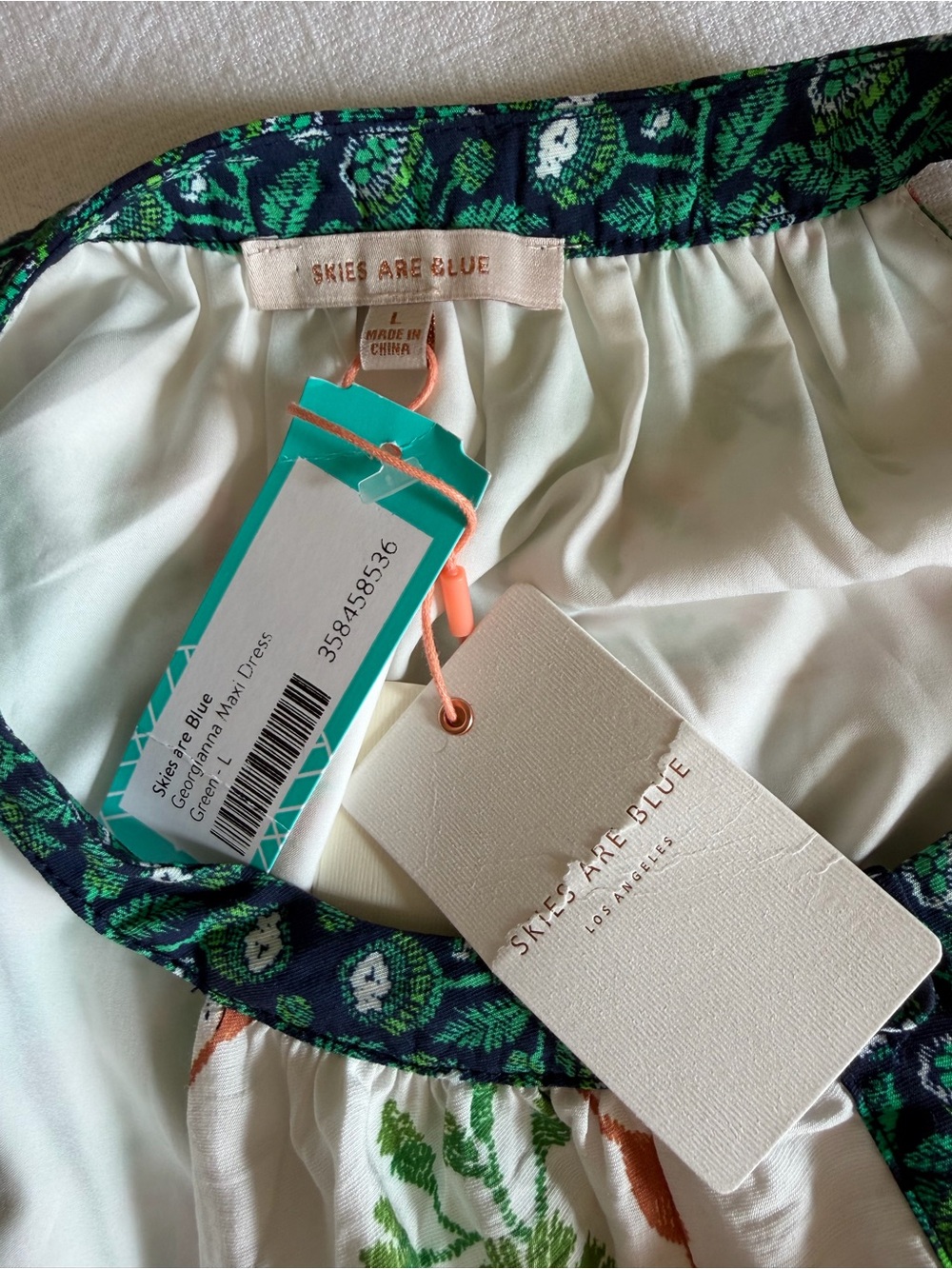 Skies Are Blue White, Green & Navy Floral Halter Maxi Dress - Picture 10 of 12